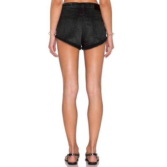 Rag & Bone Jean Shorts Womens 27 Black Mid Rise Exposed Button Fly Festival - Picture 15 of 15